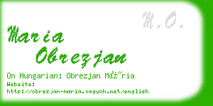 maria obrezjan business card